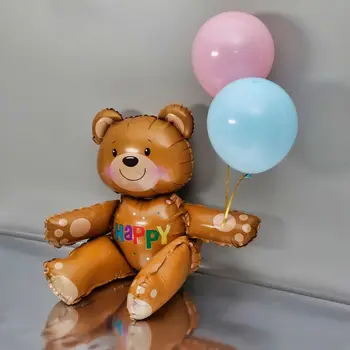 10pc 3D Sēž Lācis Baloni, Bērnu Dušas Dekorācijas Piepūšamās Rotaļlietas Lācis Hēlija Balonu, Bērnu Dzimšanas dienas svinības Dekoru Piederumi