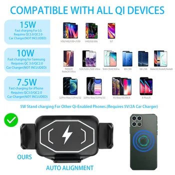 15W, Ātriem Bezvadu Automašīnas Lādētājs Mount Samsung Galaxy Z Reizes Galaxy Z 2 Reizes Galaxy Z Fold3 iPhone 12 Pro Max Pro 11