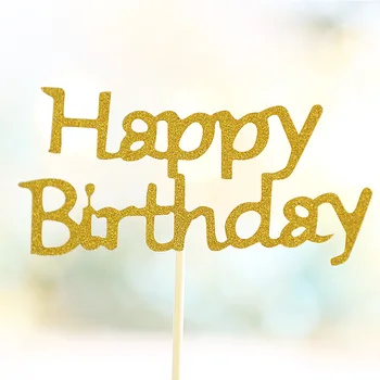 1pc Multi-krāsu Cupcake Toppers Mirdzēt Happy Birthday Cake Topper Kūka, Karogi, Uzlīmes, Dekori Banner Kartes Cepšanas Piederumu DIY