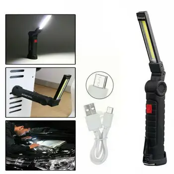 5 Režīmi COB LED Darba Gaismas USB Lādējamu Magnētisko Ligh Elastīgu Worklight Iebūvēts Kempings Lāpu Akumulatora Pārbaude P5O5