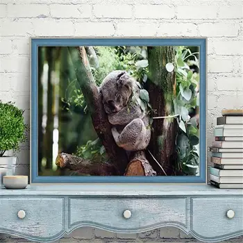 5D DIY Cute Dzīvnieku Dimanta Krāsošana Maz Cūku Koala Jenots Slinkums Uzlīmes Pilna Dimanta Izšuvumi Krustdūrienā Guļamistaba Dekori