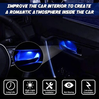 Auto LED Gaismas Iekšējo Durvju Roktura Bļodā Apgaismojums Dekoratīvā Auto Lampas Toyota RAV4 2019-2020