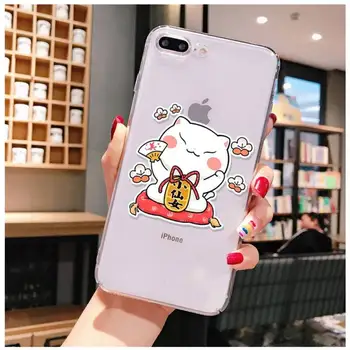 Babette Japāna Laimīgs Kaķis Tālrunis Lietā Par iPhone X XS MAX 6 6s 7 7plus 8 8Plus 5 5S SE 2020. GADAM XR 11 12pro max Lietā