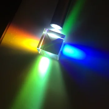 Dichroic Stikla Kubs Prizmu 12.7 mm Optiskā Krāsu Prizmas Lāzera Cube Dekorēšanai Dzimšanas dienas Dāvanu: Varavīksnes Stikla Gaismas Tiltu
