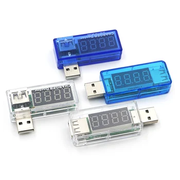 Digitālā USB Mobilo Jauda lādēšanas strāvas sprieguma Testeris Metru Mini USB lādētāju, ārsts voltmetrs ammeter Savukārt, caurspīdīgs