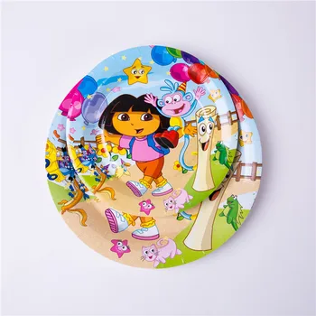 Dora Explorer Dzimšanas dienas svinības Piegādēm Partijas Apdare Vienreizējās lietošanas Puse Trauki