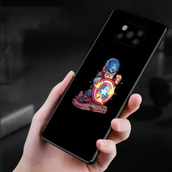 Gadījumā Xiaomi POCO X3 NFC X3 M3 Pro X3 F3 GT F1 Mi Civi 11T 10T Pro 9T 11, Ņemiet vērā, 10 Lite Coque Captain America Vairogs LOGO Anime