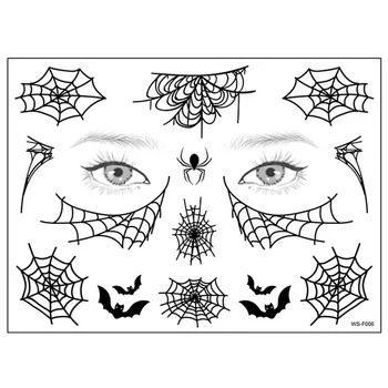Halloween Terora Ķermeņa Grims Tetovējumu Uzlīmes Reāli Zirnekļa tīkls, Bat Nav toksisks Ilgstošu Pagaidu Tetovējumu Uzlīmes Kostīmi