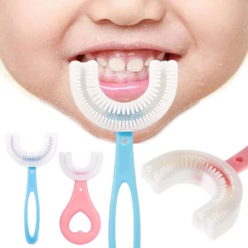 Jauns Bērnu U-formas Suka 360° Rūpīgu Tīrīšanu Bērnu Mīkstas Zīdaiņiem Zobu Zobus Tīru Suku Bērnu Mutes Veselības Aprūpe