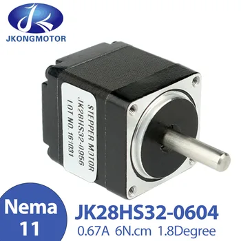 Jkongmotor Nema 11 28 Hibrīda Stepper Motors 1.8 Grādu 0.67 A 6N.cm 2 4. Posms Vadi 32mm Stepper Motor CNC Router