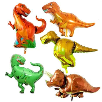 Lielo dinozauru puse balonu Tyrannosaurus raptors triceratops Jurassic dinozauru balonu zēns 