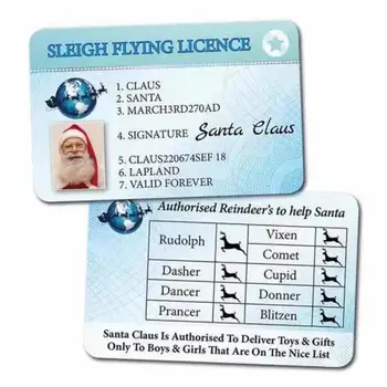 Liels Dekoratīvo Maza Izmēra Kamanas, kas Peld Licence-Santa ID Kartes Santa Claus Licences Kamanas, Izjādes Licenci, 2gab/Komplekts