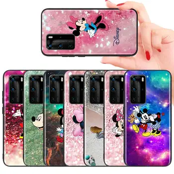 Mickey Minnie krāsains Tālruni Gadījumā, Huawei P40 P30 P20 P50 Pro Plus P9 P10 P8 Lite 2017 2019 RU E Mini Soft Black TPU