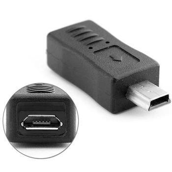 Micro USB Sievietes Mini USB Vīrietis Adapteris Lādētājs Adapteris Converter Melns