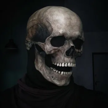 Pilna Galva Galvaskausa Maska Skeleta Masku Halloween Kostīmu Šausmu Ļauna Call Of Duty Maska Cosplay Ar Kustamā Žokļa Ķivere Dropshipping