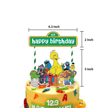 Sesame Street Tēmu Puse Fona Deco Karikatūra 12 Collu Lateksa Balonu Dzimšanas dienu Banner Kūka Karte Bērnu Mīļākā Grupa Krājumi