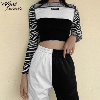 Sieviešu Ikdienas hoodies zebra drukāt raibs krekls korejiešu Style Long Sleeve streetwear Rudens jaunas Harajuku Hoodies kpop