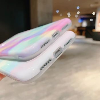 Slīpums Gludās Marmora iPhone SE 2020. gadam 7 8 Plus Tālrunis Lietā Akmens Tekstūru Vāciņš iPhone 11 Pro Max X XS Max XR IMD Shell