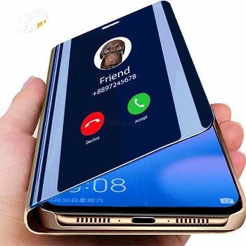 Spogulis Flip Case For Samsung Galaxy S20 ultra A50 A51 A71 A40 A70 A20 A7 2018 attiecas uz Samsung S8 S9 S10 Piezīme 9 10 S20 Plus Gadījumā