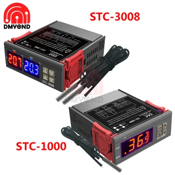 STC-1000 STC-3008 LED Digitālā Temperatūras regulators Termostats Thermoregulator Inkubators DC 12V 24V AC 110V, 220V DC 12V-72V