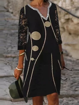 Vintage Harajuku Modelis Ziedu Drukāt Kleita Sievietēm Eleganto O-Veida Kakla Īsām Piedurknēm-Line Kleitas Ikdienas Apmainīt Zaudēt Kleitu Sieviete