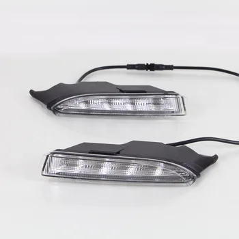 VW Scirocco R 2010 - Balta, LED Dienas Gaitas Lukturi DRL Ar Dzintara Pagrieziena Signāla lampa
