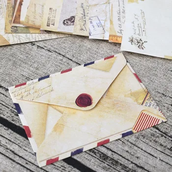 12 Gab./Komplekts Mini Eiropas Stila Mailer Vintage Papīra Aploksnē Gudrs Ziņu Kartes Vēstuli Stacionāro Uzglabāšana Papīra Uzlīme
