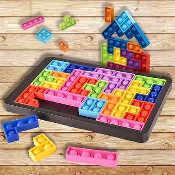 27PCS Nop Tetris Jigsaw Puzzle Rotaļlietas Reliver Stress Rotaļlietas Anti-stress Rotaļlietas Poppits Burbulis Maņu Fidget Rotaļlietas, lai Mazinātu Autisma