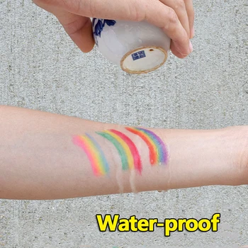 6 Krāsas Ūdensizturīgs Ķermeņa Apgleznošana UV Pildspalvu Body Art Apgleznošanas Grims Krāsu Varavīksnes Mākslas Tetovējums Krāsu Sejas Krāsu, Krāsainu Pildspalvu Rotaļlietas