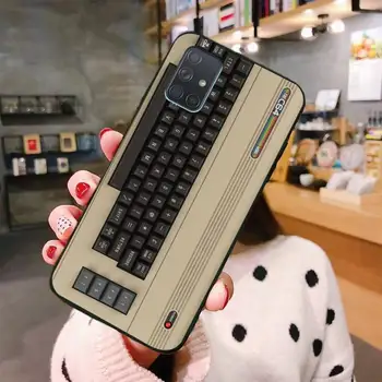 CUTEWANAN C64 COMMODORE 64 Black TPU Mīksto Telefonu Gadījumā Segtu Samsung A10 A20 A30 A40 A50 A70 A80 A71 A91 A51 A6 A8 2018