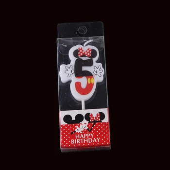 Disney Dzimšanas dienas Svece Mickey Mouse Puse Rotājumi Numuru Svece Kūka Toppers Rotājumi Mājās Bērni ir Dāvana
