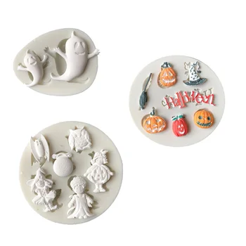 Halloween Sērijas Silikona Veidnē Pomādes Veidnes Kūka Dekorēšanas Instrumentiem Šokolādes Gumpaste Pelējuma, Sugarcraft, Virtuves Piederumi