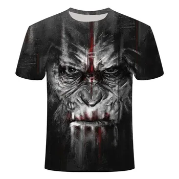 Jauns T-krekls 3D drukāšanas vīriešu un sieviešu pašu dzīvnieku monkey T-krekls ar īsām piedurknēm smieklīgi dizaina gadījuma top grafiskais T-krekls