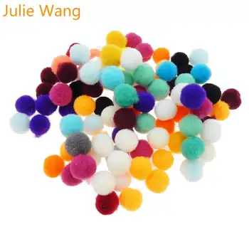 Julie Wang 120/200PCS 10/15mm Pom Pom Bumbas Jauktu Krāsu Pompon Mīksto Ēteriskās Eļļas Difuzoru Medaljonu Aromterapijas Rotaslietu izgatavošana