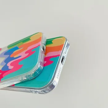 Krāsains Akvarelis, Caurspīdīgs Tālrunis Lietā Par iPhone 13 12 11 Pro Max XR XS X 7 8 Plus SE 