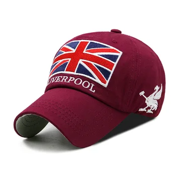 Liverpūle Anglijas Britu Karoga Izšūti Jauns Šoferis Vīrieši Sievietes Laikmetā Rēķinu Cepure Beisbola Cepures Cepures Snapback Hip Hop Sejsegu