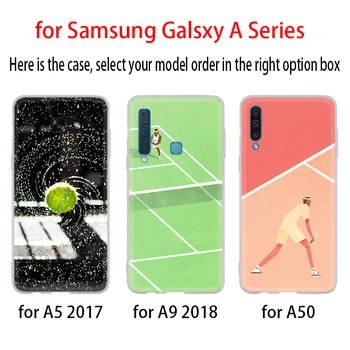 Luksusa Lietu Samsung A32 A52 A72 A12 A42 5g A21S A50 A51 A3 A5 A6 A7 A8 Plus 2018 2017 Segtu tenisa bumbiņu kustība