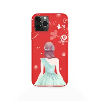 Luksusa Modes Ceļojumu Skaista Meitene Tālrunis Lietā Par iPhone XS MAX 11 Pro X XR 7 8 6 Plus Konfektes Krāsa sarkana Mīksta Silikona Vāciņu