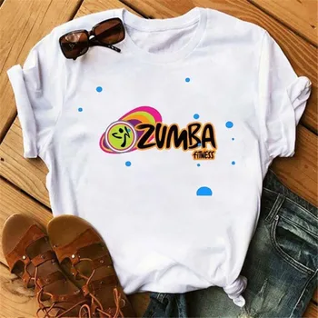 Modes Mīlestība Zumba Dejas Druka T Kreklu, Sieviešu Apģērbu Smieklīgi Grafikas Iespiestas T Femme Harajuku Krekls Hip Hop T-krekli