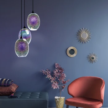 Mūsdienu Mājas Dzīvojamā Telpu Dekorēšana 3D Vitrāžas LED pendant gaismas Guļamistaba, Virtuve, Ēdamistaba Gultas Kombinācija kulons lampas