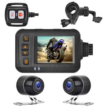 SE20 1080P Motociklu Dash Cam Priekšējā + Aizmugurējā Kamera, 2 collu Displejs, Dual Channel Motociklu Video Reģistratoru DVR Sistēma