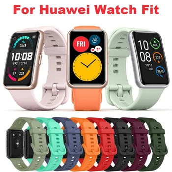 Silikona Siksna Huawei Skatīties FIT, Siksnas Smartwatch Piederumi, Rezerves Aproce Jostu, rokassprādzi Huawei Skatīties fit jauna Grupa