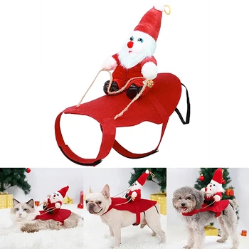 Suņu Ziemassvētku Mājdzīvnieku apģērbu Santa Claus, Izjādes ar Briežu Jaka, Mētelis Pet Ziemassvētku Suņu Apģērbu Tērpi Mazajiem Lielo Suņu Apģērbs