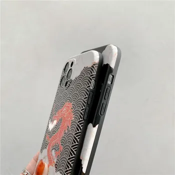 Vintage Red Dragon Luksusa Telefonu Gadījumā iPhone 11 12 Pro Max Mini Mākonis Glezna 7 8 Plus XS Max XR X SE20 Modes Būtiska Vāciņu