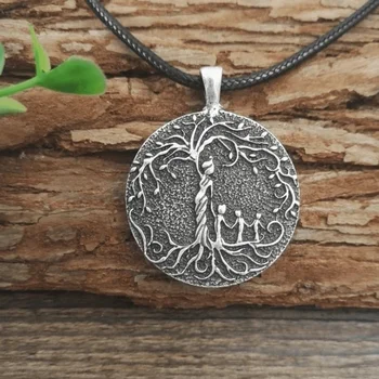 Vintage Viking Dzīvības Koks Kulons Amuletu, Kaklarotas Vīriešiem