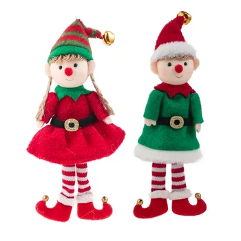 Ziemassvētku Elf Doll Ziemassvētki Koka Dekors Eņģelis Kulons Ir 2021. Ziemassvētku Mājas Dekoru
