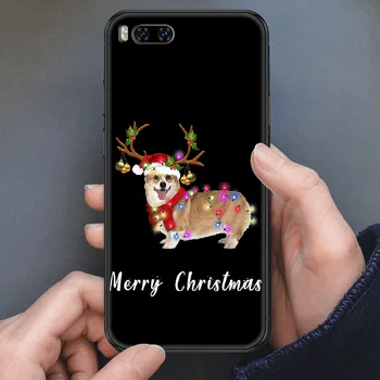 Ziemassvētku Gudrs Corgi suns Phone Gadījumā Xiaomi Mi Piezīme 8 9 10 11 9T 10T A3 Pro Lite Ultra black 3D shell krāsošana coque diezgan