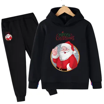 Ziemassvētku Un Santa Claus Kokvilnas Garām Piedurknēm Drēbes, Tērpi, Topi + Bikses Baby Boy Apģērbs Ziemassvētku Komplekti Bērniem Bērniem Meitene Tērpiem